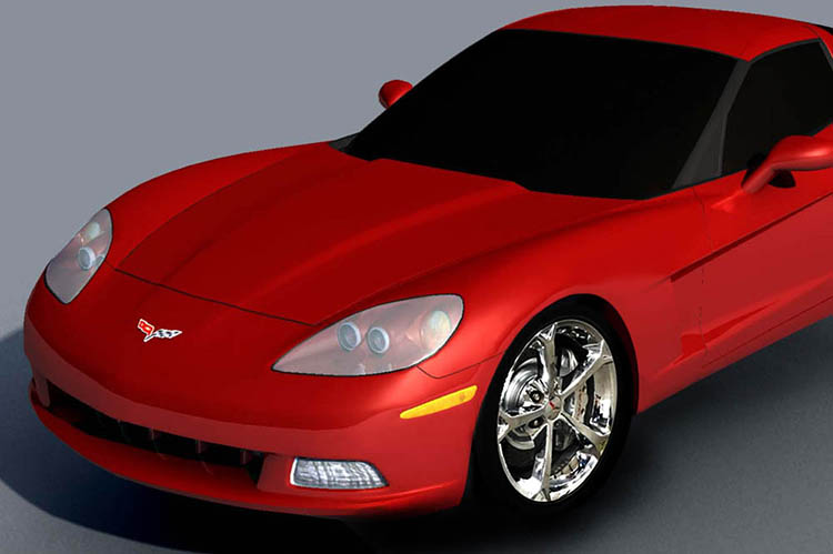 3D model of a Red Chevrolet